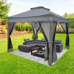 12×12 12×20 Pop Up Canopy Tent with Mosquito Netting, Screened Gazebo