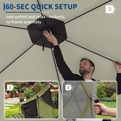 11&rsquo;x11&prime; Pop up Gazebo Screen Tent Screen House Hub Tent Instant Screened Canopy