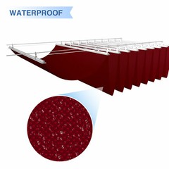 E&K Retractable Pergola Canopy Cover Waterproof Awning Deck Garden Yard Pool Red