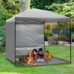 Durable Waterproof Gazebo Sidewall Sunwall for 10x10ft Canopies – Gray Color