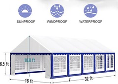 16&rsquo;x32&prime; Outdoor Commercial Party Tent Heavy Duty Wedding Canopy Gazebo Pavilion