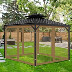 Universal 10&prime; x 10&prime; Mosquito Netting Screen for Gazebo, Patio, Canopy, Garden –
