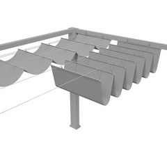 TANG 3&prime; x 12&prime; Pergola Cover Shade Canopy, 0 3&rsquo;W X 12&rsquo;L, Light Grey