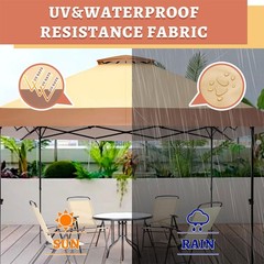 Suntime 13 x 13 Ft Instant Pop Up Canopy Portable Commercial Gazebo Tent, Khaki