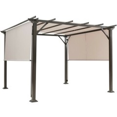 10×10&rsquo;Patio Outdoor Sun Canopy Shelter pergola gazebo w/Retractable Canopy Shade