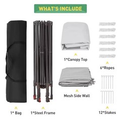 Pop Up Gazebo Hexagonal Outdoor Canopy Tent with Mosquito Netting dual vent roof