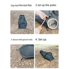 Bivy Tent Breathable All-season Tent Compact Storage Size Ground Nails Included