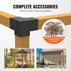 Uimoso 6 »x6 »Pergola Bracket Kit for DIY Woodworks,Inner Size 5.6×5.6, 4 Pieces