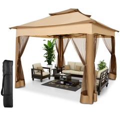 11x11FT Patio Gazebo with Mosquito Netting Outdoor Heavy Duty Party Canopy Tent
