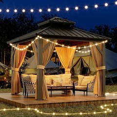🔥Garvee 10×10 ft Hardtop Gazebo, Outdoor Heavy Duty Galvanized Aluminum Framed