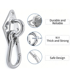 Diamond Pattern 304 Stainless Steel Swing Hangers 2pcs for Hammocks Bags