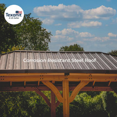Barrington 24&prime; X 12&prime; Cedar Wood Outdoor Gazebo Pavilion with Hardtop Galvanized