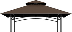 Grill Gazebo Replacement Top, 5 * 8 Outdoor BBQ Gazebo Top Cover, Double Layer B
