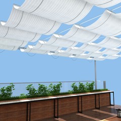 Retractable Pergola Canopy Cover Sun Shade Awning Outdoor Yard Patio Deck Gray
