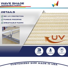 Retractable Canopy Cover Yard Garden Awning Pergola Shade w/ Steel Wire Beige
