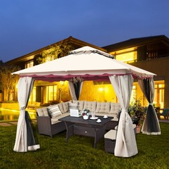 13&rsquo;x10&rsquo;Outdoor Canopy Gazebo Art Steel Frame Party Patio Canopy Gazebo W/Netting