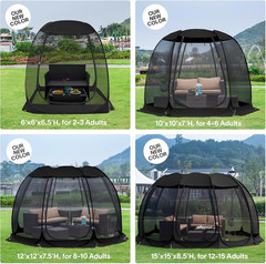 Instant Pop-Up Gazebo with Mosquito Netting – UV Resistant Canopy for 10 People
