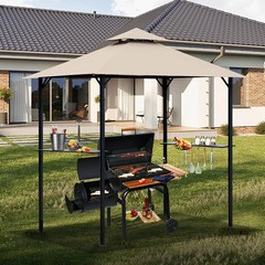 5×8 Ft Grill Gazebo Replacement Canopy Top Cover For Model L-GG001PST-F Khaki
