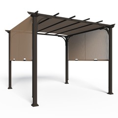 EAGLE PEAK 10×10 Outdoor Pergola Canopy with Retractable Textilene Canopy Shade
