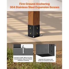 4×4 Inch Pergola Bracket Kit Inner 3.5×3.5 3- and 4-Way Brackets for Gazebo
