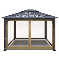 Gazebo Universal Mosquito Netting – Outdoor Gazebo Canopy 4-Panel Screen Wall…