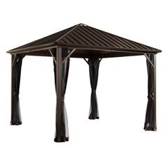 Sojag Dakota 10 x 10 Feet Aluminum Gazebo with Nylon Mosquito Netting, Brown