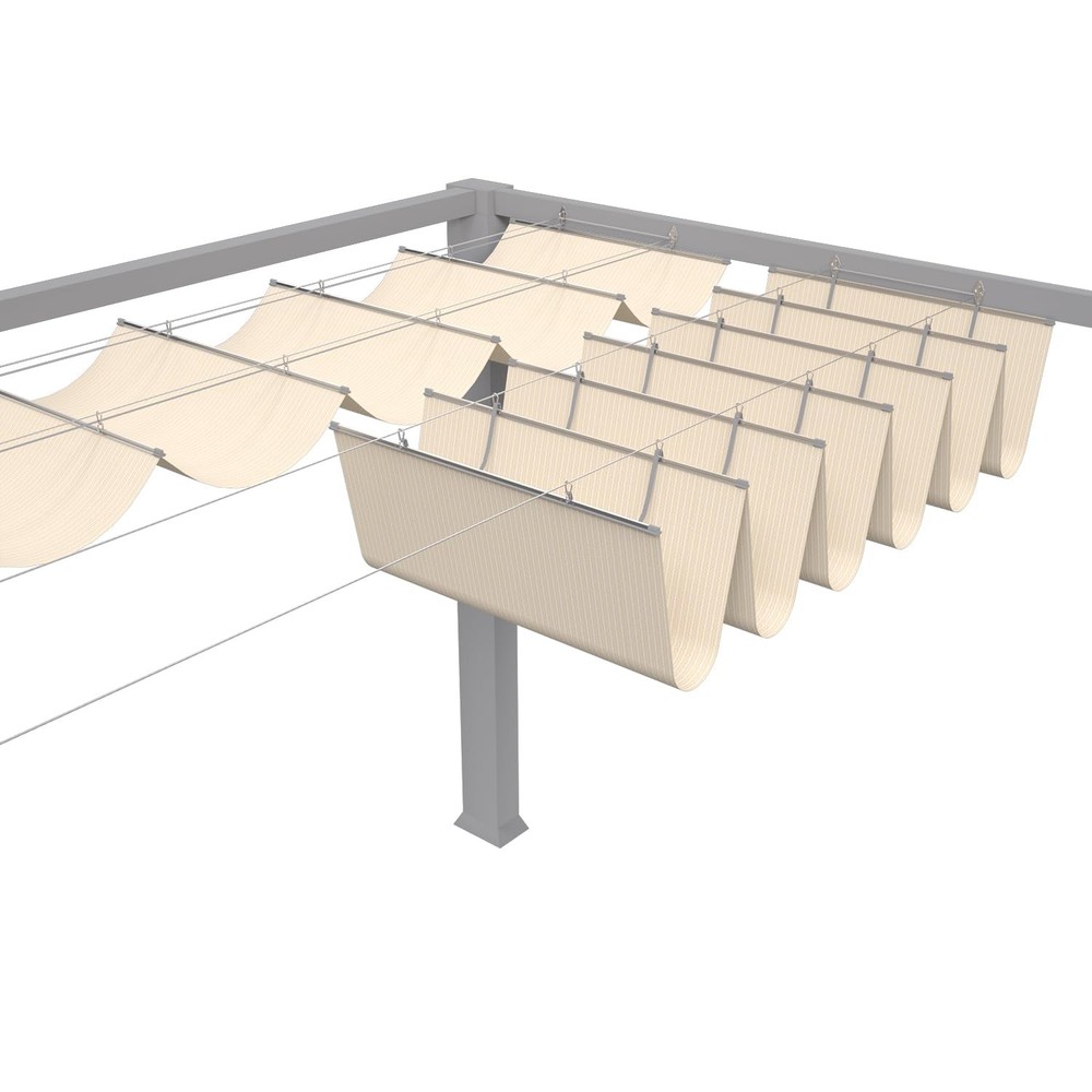 TANG 3&prime; x 16&prime; Pergola Cover Shade Canopy, Retractable 0 3&rsquo;W X 16&rsquo;L, Beige