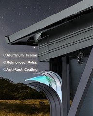 Double Roof Hardtop Patio Gazebo Heavy Duty Outdoor Pavilion w/Nettings 10x10FT