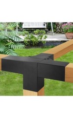Aluminum Pergola Bracket 4-Way Corner Extension Powder Coated 4×4 Post DIY
