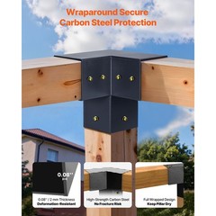 4×4 Inch Pergola Bracket Kit Inner 3.5×3.5 3- and 4-Way Brackets for Gazebo