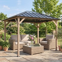 10&rsquo;x12&prime; Hardtop Gazebo with Steel Roof, UPF50+ Permanent Pavilion
