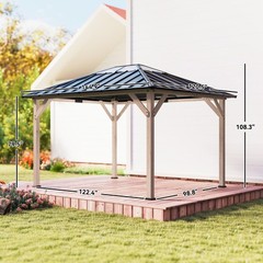 10&rsquo;x12&prime; Hardtop Gazebo with Steel Roof, UPF50+ Permanent Pavilion
