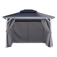 Aoodor Gazebo Curtain Set Protecting Privacy Side Walls 4 Panels (Curtain Only)