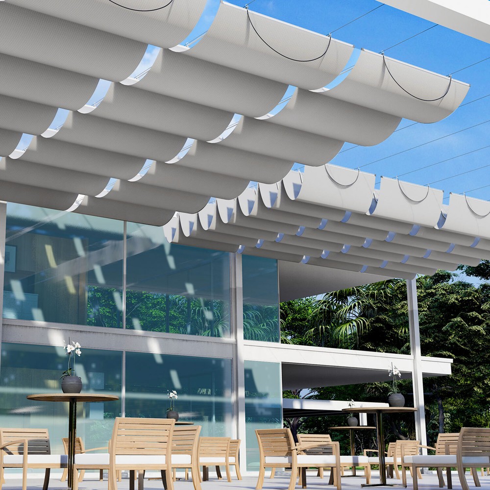 Retractable Pergola Panel Canopy Sun Shade Cover for Garden Yard Awning Outdoor