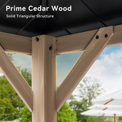10x 10&prime; /12x20FT Wood Gazebo Hardtop Patio Permanent Wooden Pavilion Double Roof