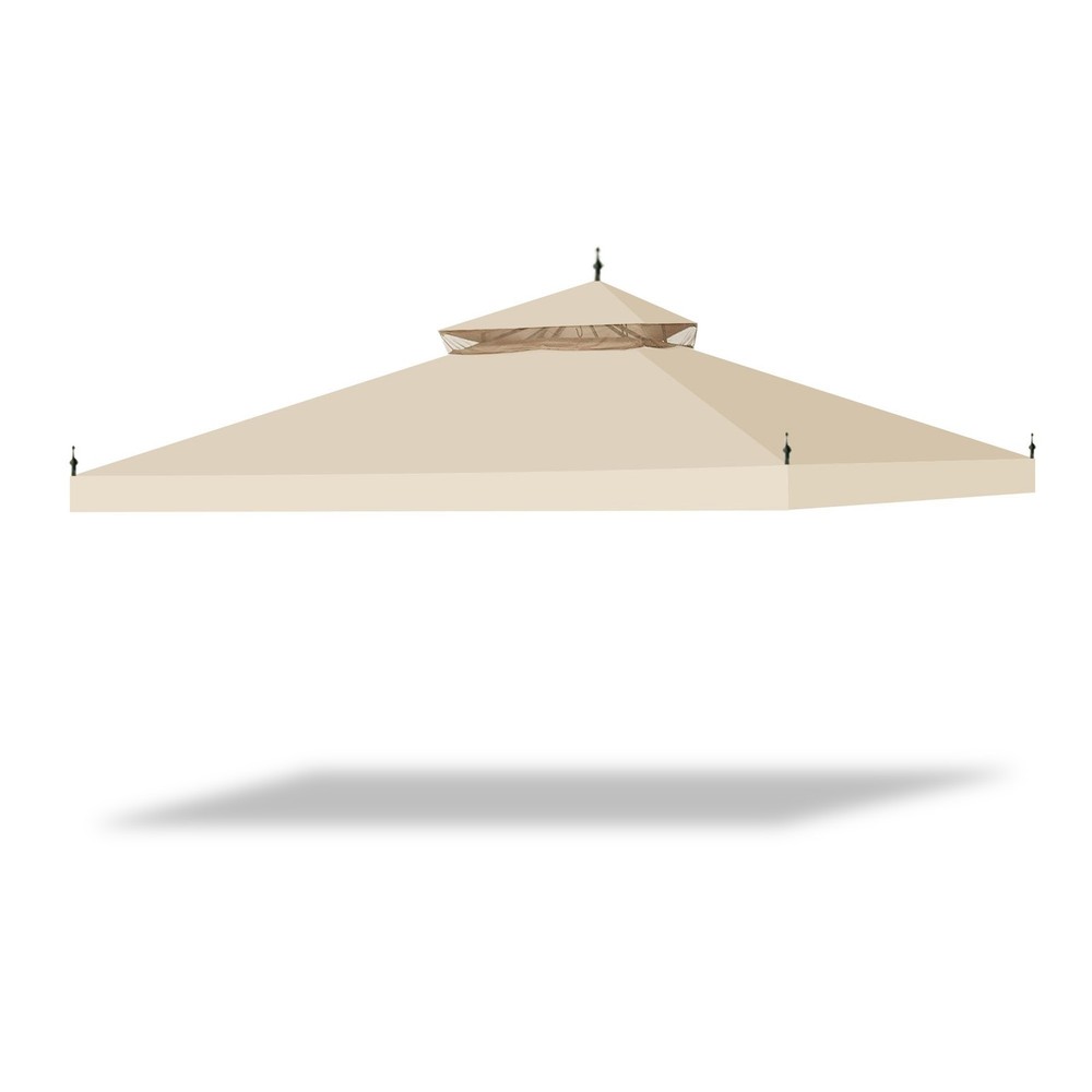10x10ft Water Resistant Gazebo Top Canopy Replacement 2 Tier MS17-301-004-20