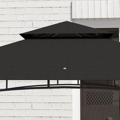 8&prime; X 5&prime; Grill Gazebo, 2-Tier Outdoor BBQ Gazebo Dark Gray | Ceiling Hook, 2 Side