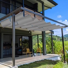 TANG 3&prime; x 12&prime; Pergola Cover Shade Canopy, 0 3&rsquo;W X 12&rsquo;L, Light Grey