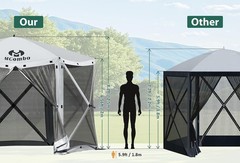 10x10ft 5-Sided Pop-Up Gazebo Tent Only Screened Outdoor Shelter W/ Netting
