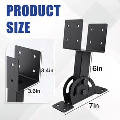 3 Pcs Heavy Duty Roof Riser Brackets Kit 4×4 Adjustable Height Angle Pergola