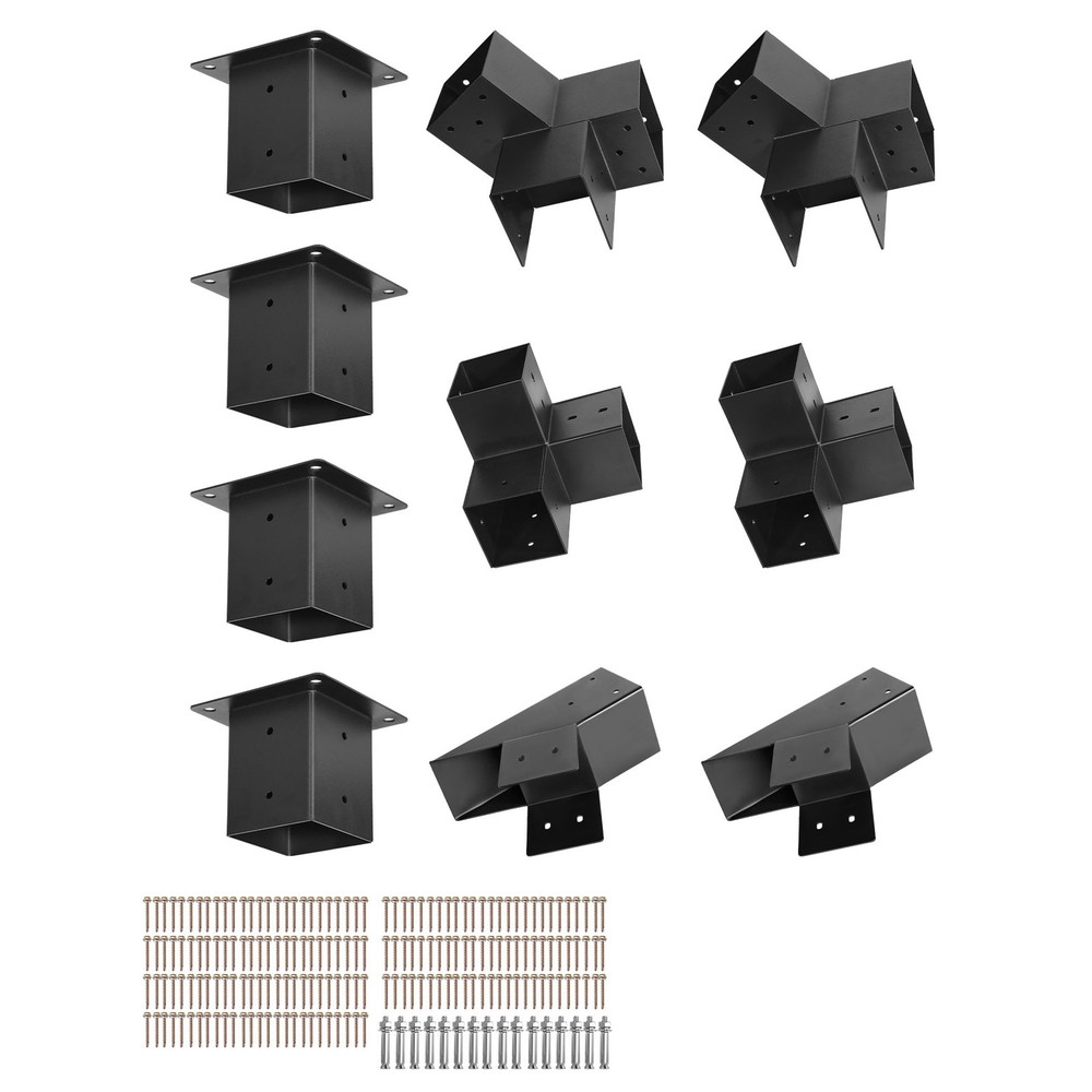4×4 Inch Pergola Bracket Kit Inner 3.5×3.5 3- and 4-Way Brackets for Gazebo