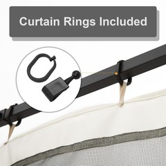 Gazebo Mesh Curtain Kit 9.8×9.8ft Size 6.8ft Height Polyester Fabric with Rings