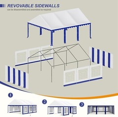 16&rsquo;x20&prime; Outdoor Party Tent Heavy Duty Wedding Event Gazebo Canopy w/8 Removable