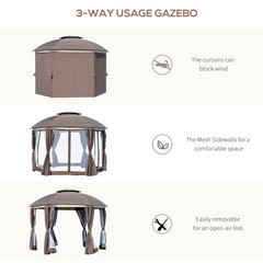 12X12 ft Outdoor Backyard Patio Canopy Gazebo Tent with Sidewalls Clearance