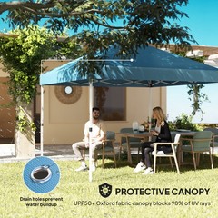 Outsunny 10&prime; x 10&prime; Pop Up Canopy Tent with 2 Half Sidewalls, Sea Blue