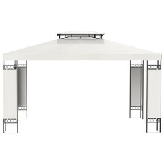 Spacious Deluxe 10x13ft Double Vented Gazebo Canopy Patio Shelter in Cream White