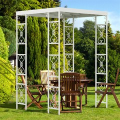 Outdoor Garden Pergola Gazebo Awning Canopy Sun Shade Shelter Metal Trellis Roof