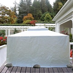 Domi 12&rsquo;x16&prime; Universal Winter Gazebo Cover w/Sidewalls and Mesh Windows(White)