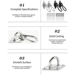 Diamond Pattern 304 Stainless Steel Swing Hangers 2pcs for Hammocks Bags