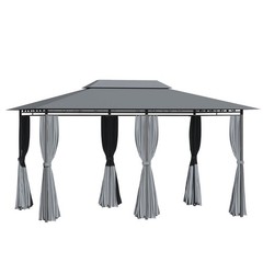 10&rsquo;x13&prime; Outdoor Soft Top Gazebo Canopy with Curtains for Patio BBQ Party Shelter